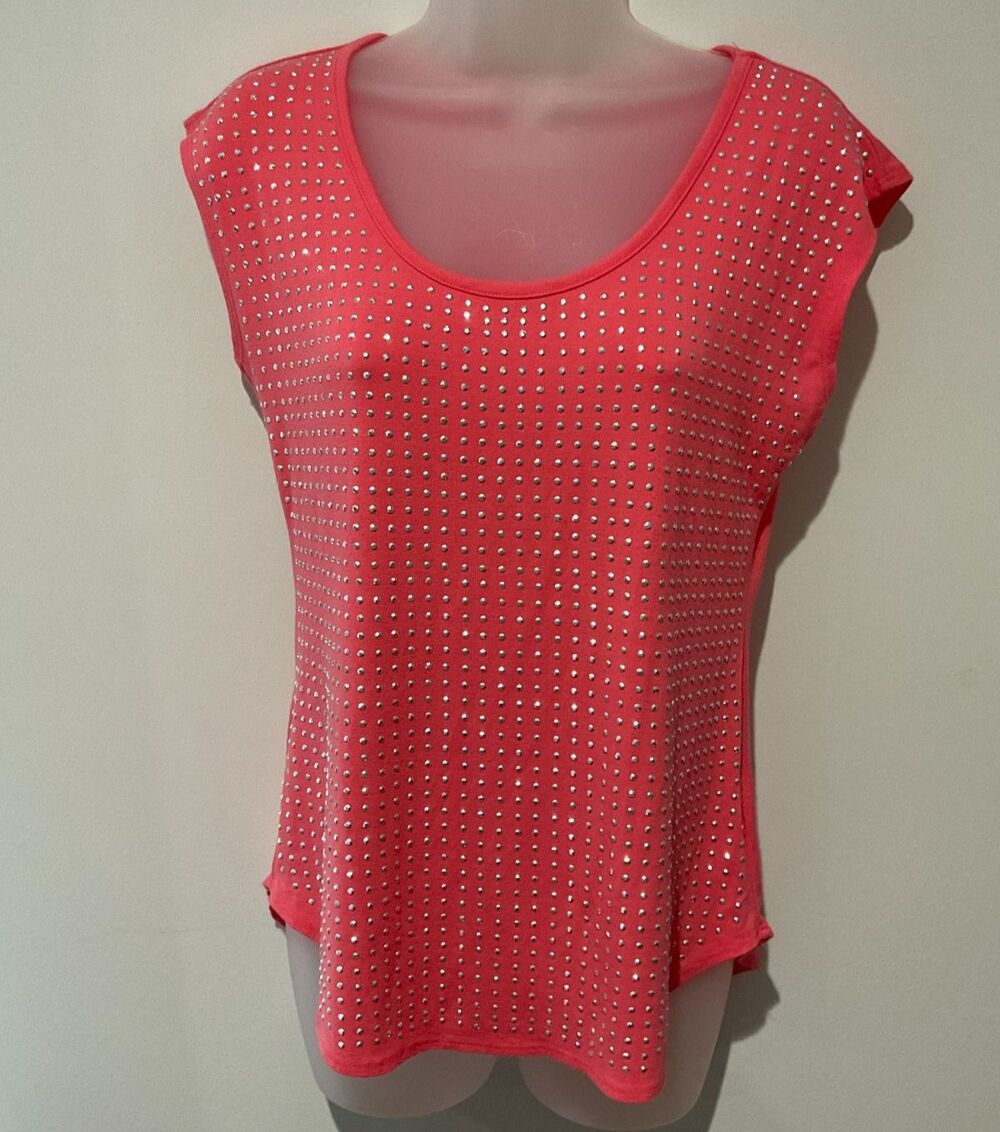 Caché Pink Rhinestone Going Out Top Y2K Era M